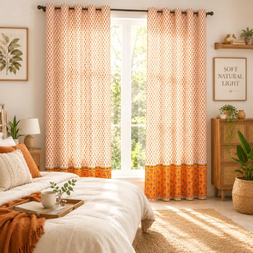 the craft monk Store the craft monk Cotton Printed Door Curtain 7ft - Image 4