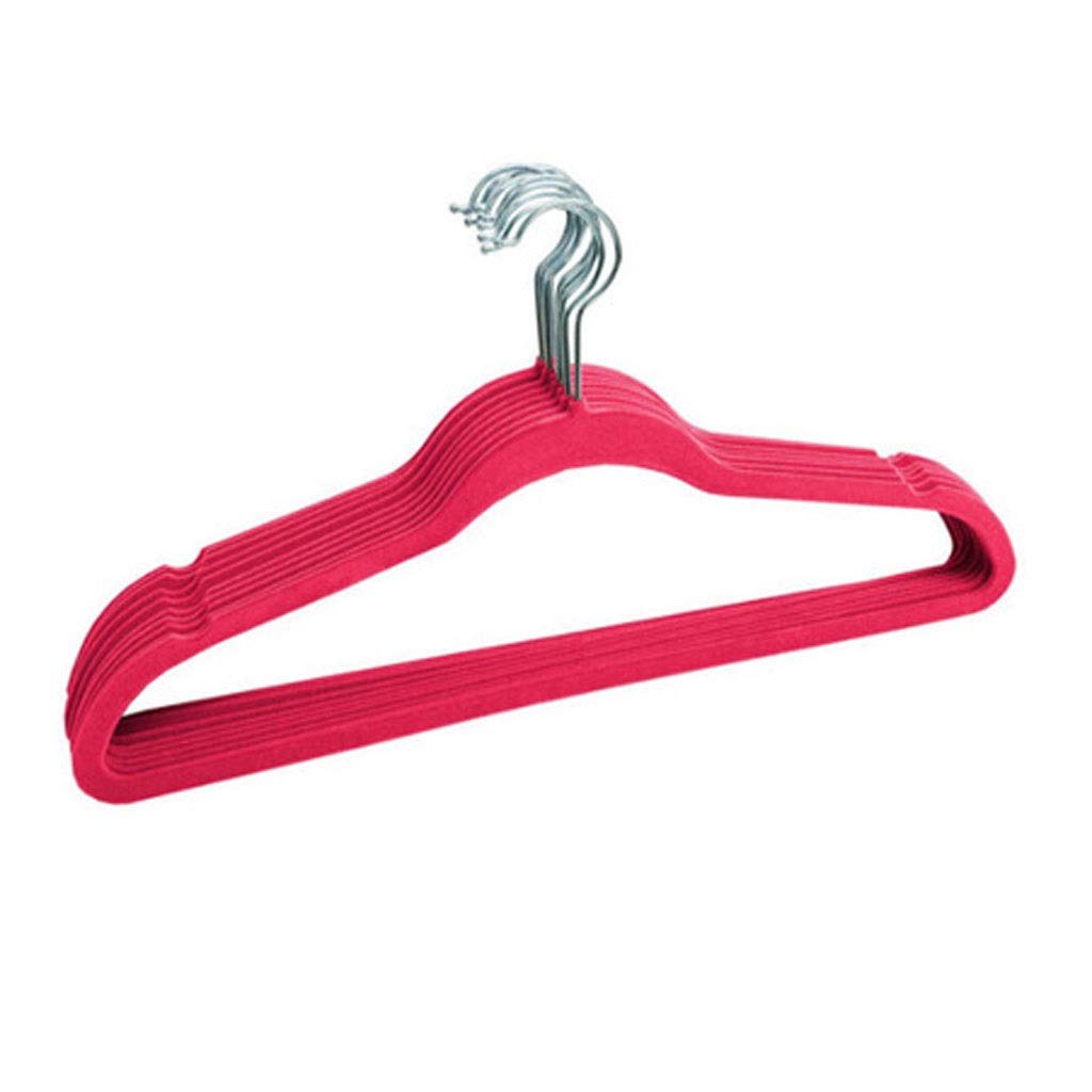 MOBYGKFY Non Slip Velvet Hangers for Clothes Drying Rack Multifunction Plastic Towel Display Hanger Closet Belt Scarf Windproof Hanger(D,10)