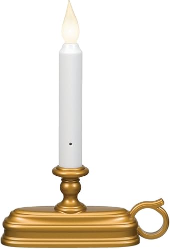 Xodus Innovations FPC1525B Vela de ventana LED con pilas y sensor, Blanco/Dorado