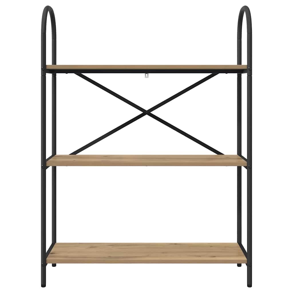 Estantería de roble artesanal, 80 x 30 x 109 cm, estantería moderna de material de madera con 3 estantes resistentes, versátil para sala de estar, estudio, almacenamiento elegante