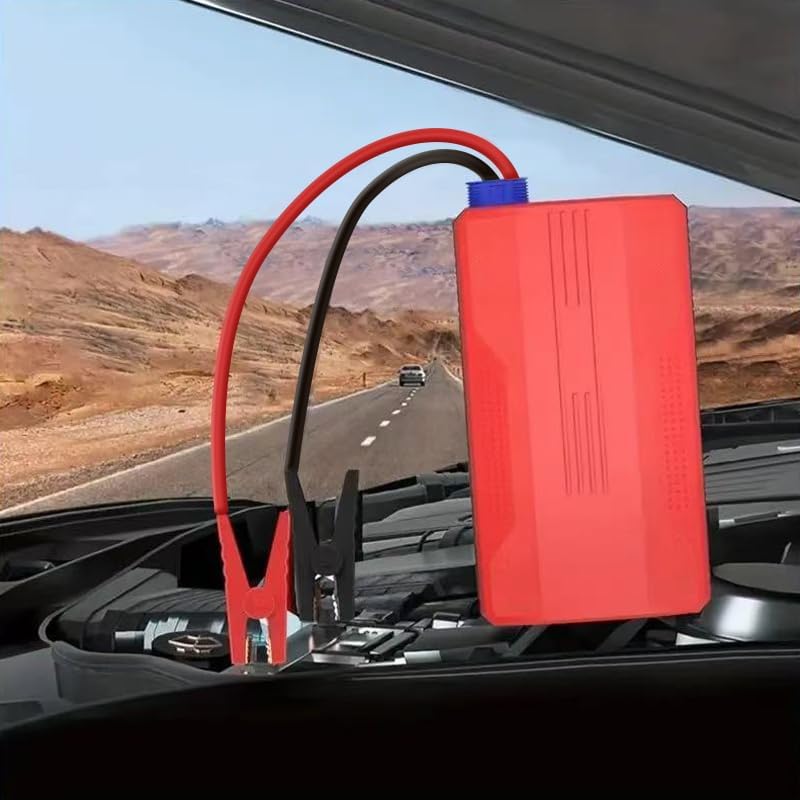 Jump starter connected to a car battery