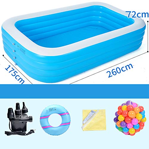 T-XYD Piscinas caseras, Piscina Rectangular con Bomba Inflable, con Juguetes acuáticos,C
