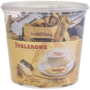 Toblerone Mixed Minis 1 x 904 g blikje, fijne Zwitserse chocolade in drie soorten met honing en amandelnougat