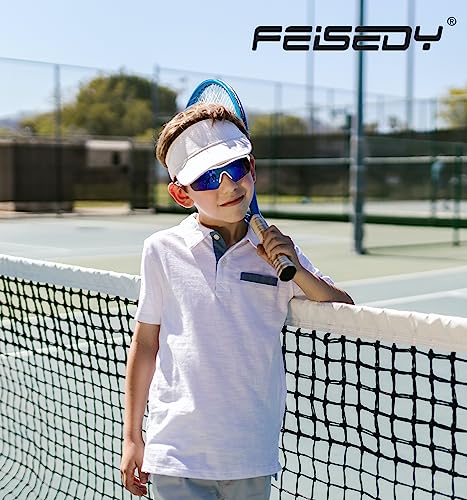 Image of FEISEDY Kids Polarized Sports Sunglasses, TR90 UV400 Baseball Cycling | LightWeight Wrap-Around for Boys Girls, TAC Polarized Lens blocks 100% UVA /UVB, Baseball /Softball /Cycling /Running B2454