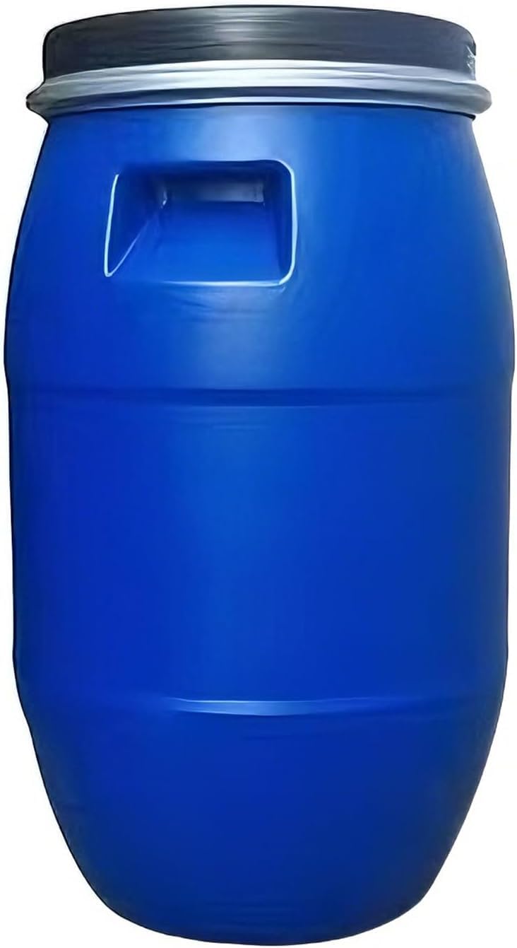 Cubo De Plástico De 25 litros Apto para Uso Alimentario con Tapa, Tanque De Almacenamiento De Agua De Emergencia De Alta Resistencia, Barril De Lluvia Portátil con Asa