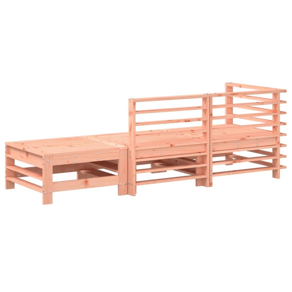 Set Salotto da Giardino 3 pz in Legno Massello Modulare Balcone | Salotto da esterno componibile con schienale per patio veranda e terrazza, struttura robusta per relax in famiglia.