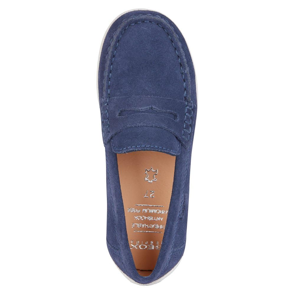 Geox J New Fast Boy A, Mocassini, Navy White, 34 EU