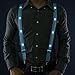 Party Supplies,Glowseen Light up Glowing Clip on Adjustable Suspenders for Party Costume-Blue