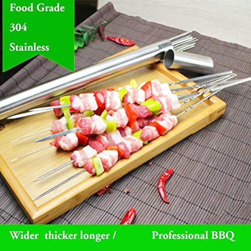 Killer's Instinct Outdoors Flat Metal Grilling Skewers Wider Thicker Stainless Steel Reusable Bbq Sticks Barbecue Skewers 14’’0.16’’0.05’’ Set Of 24 Barbecue Sticks Metal Kebab Skewers For Grilling #TOP5