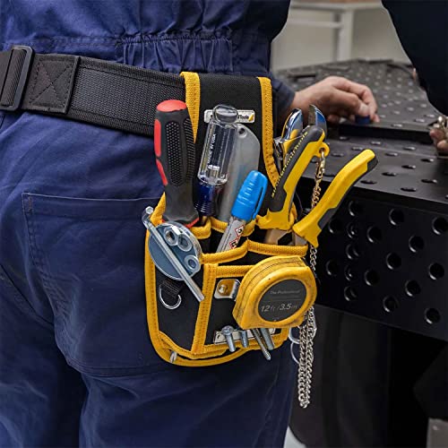 Tool Pouch With Screw Magnet, Durable Belt: 40" 51", Tape Measure Holder, 5 Open Pockets, Metal Tool Clip, Mtp100, Strong Hand Tools #TOP1