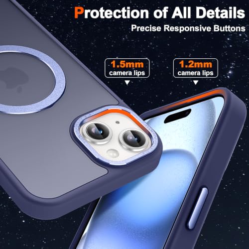 Lufanbis Magnetic for iPhone 15 Plus Case with Ring Stand, Blue - image 6