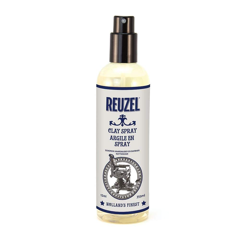 REUZELClay Hairspray For Men - Fragrance Free - Helps Control Frizz - Adds Texture And Definition - Helps Achieve Dry, Gritty, Lived-In Look - Flexible Hold - Suitable For All Hair Types - 12 Oz