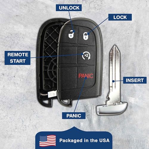 Coque de clé pour Jeep Dodge Chrysler M3N-40821302 boîtier télécommande de remplacement - 6