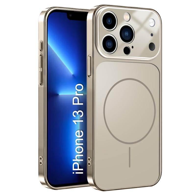 Image of LuxuryKase Converter Case for iPhone 13 Pro | Premium Protective MagSafe Cover | iPhone 17 Pro Series Style Design | in Built Camera Guard | Wireless Charging Compatible - Grey
