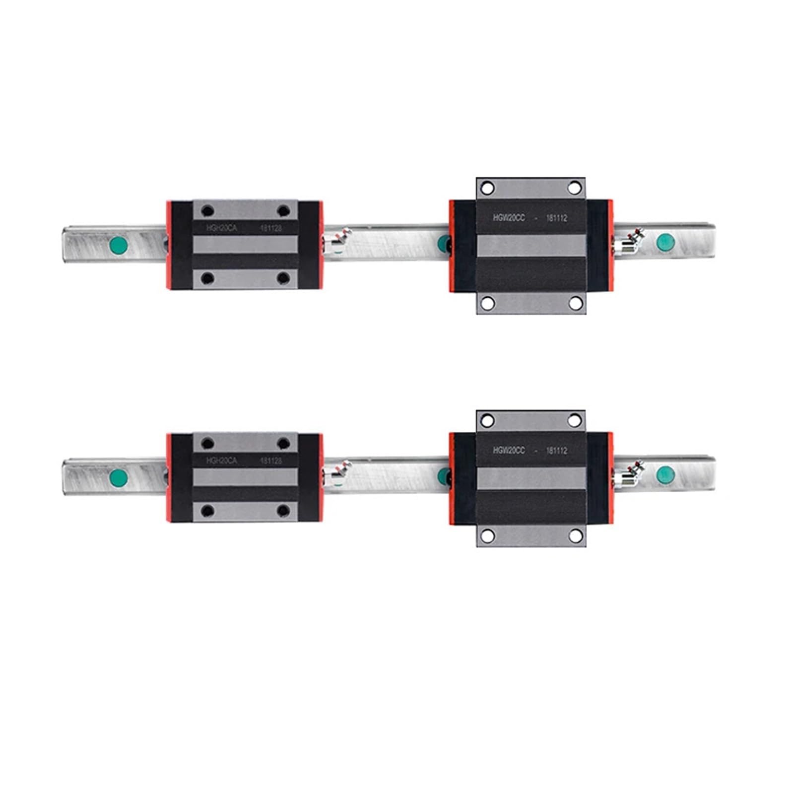CNC guide 2pcs HGR25 linear square rail 200mm-1000mm + 4pcs slides carriages HGH25CA or HGW25CC for CNC parts catholic(HGW25CC,350mm)