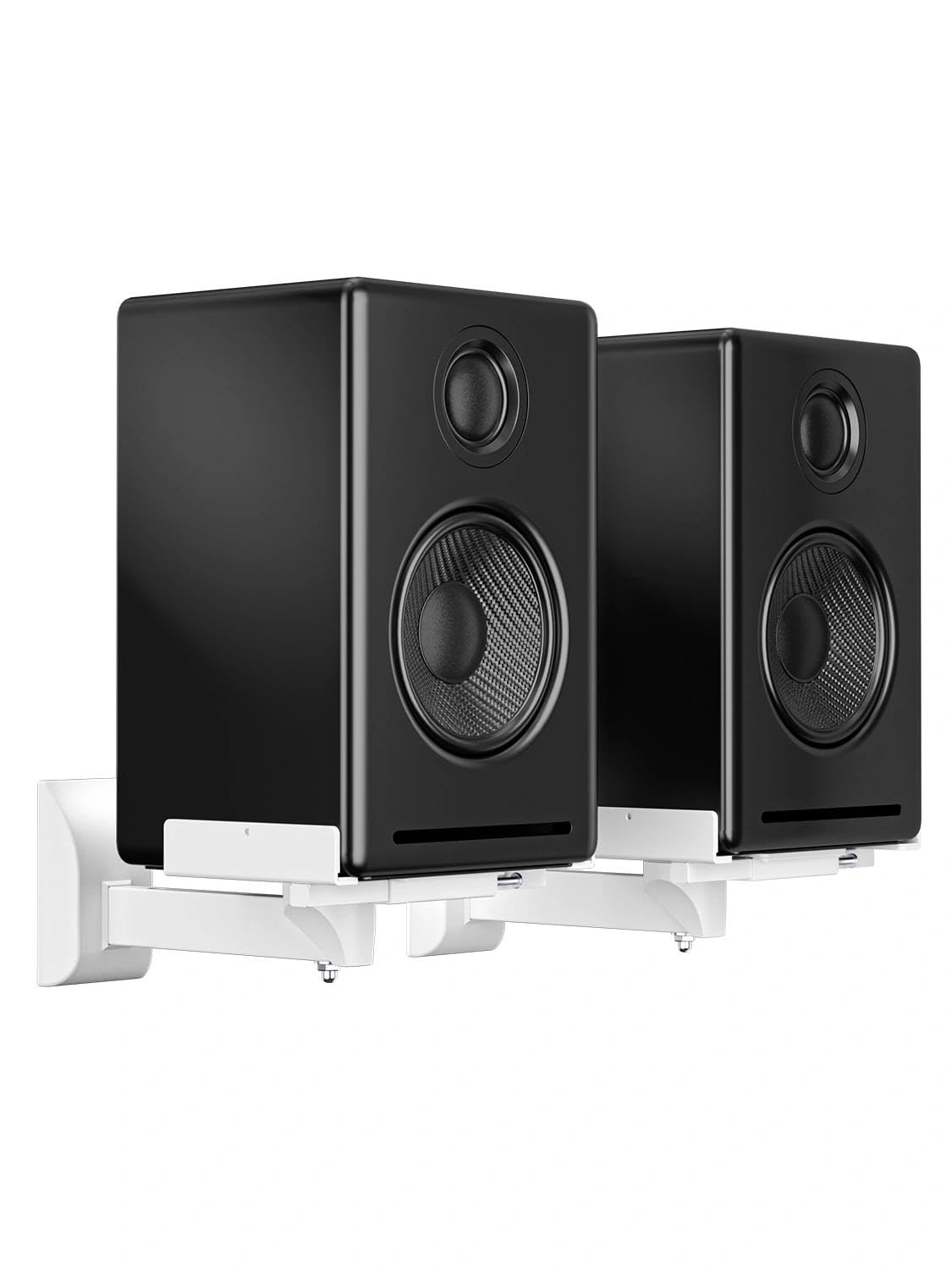 suptek 2 Supporto a Parete per Altoparlanti, Supporto Universale per Altoparlanti per Bose/Edifier/Hivi/JBL/Sony, Capacità di Carico fino a 25kg, Inclinabile su e giù & Rotazione - SPM201LW (Bianco)