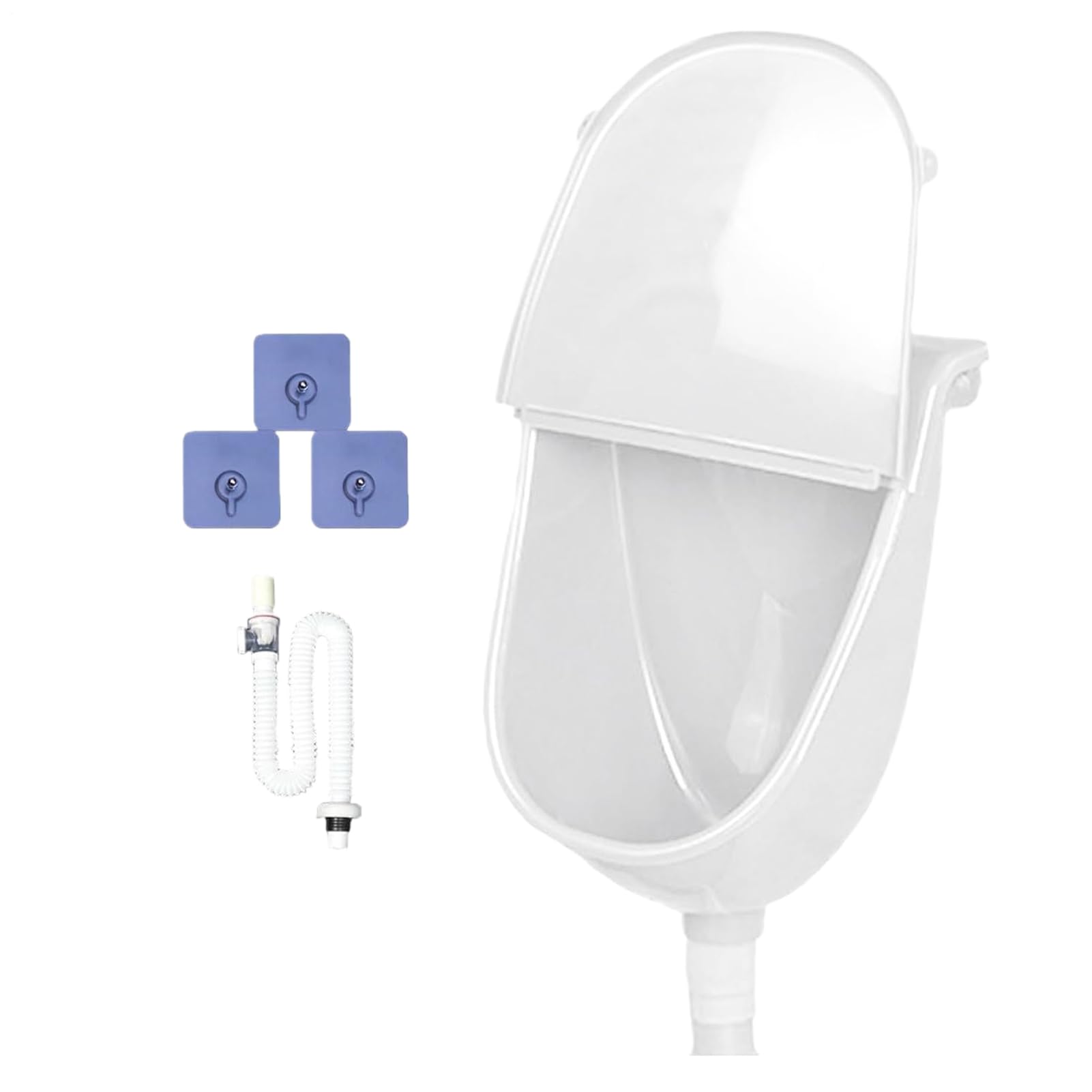 Generisch Pissoir de pared para hombre | Fregadero orinatorio para baño | Fregadero a prueba de rebosadero con manguera para vehículos, casa, jardín, dormitorio