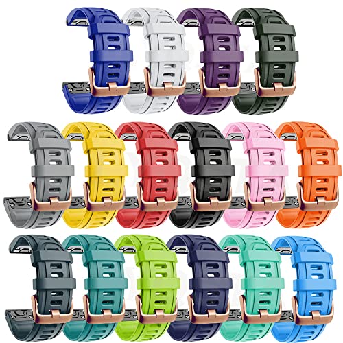 Bracelet en silicone Garmin Fenix 5S/6S boucle or rose - 3