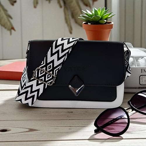 Image of YATEE Stylish Crossbody Sling Bag for women & Girls - Premium PU Leather Shoulder Purse with Adjustable Strap, Black Casual shoulder Bag for Office, Travel & Daily Use.