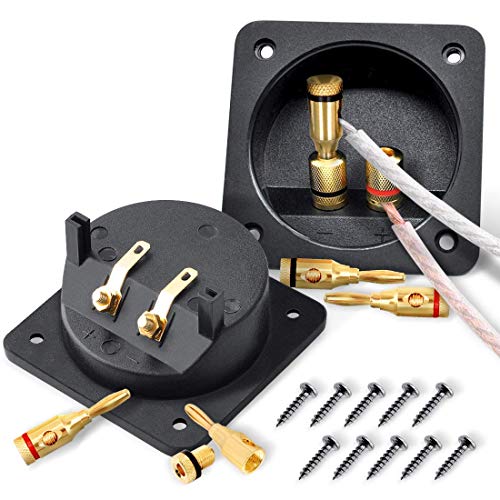 Kalevel 2pcs Speaker Box Terminal Cup Square with 2 Pair Banana Plugs Screw Type Binding Post Subwoofer Box Terminal Cup 3.2in Banana Plugs 4mm for 2-Way DIY Home Car Stereo with Screws Kalevel 2pcs Speaker Box Terminal Cup Square with 2 Pair Banana Plugs Screw Type Binding Post Subwoofer Box Terminal Cup 3.2in Banana Plugs 4mm for 2-Way DIY Home Car Stereo with Screws