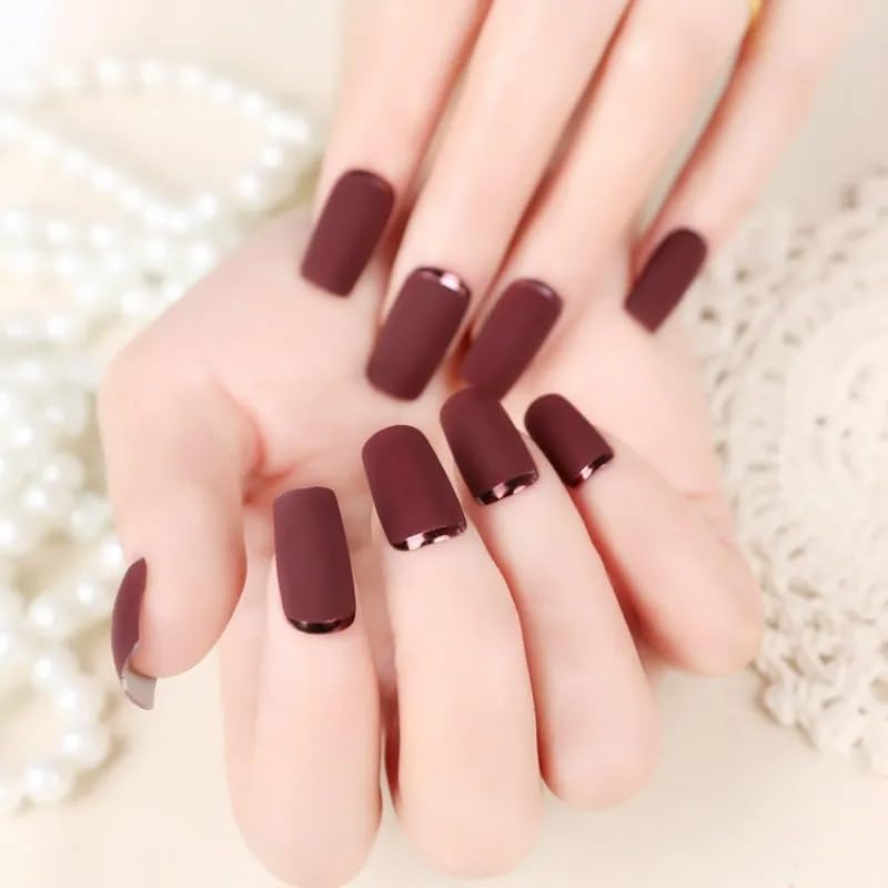 Cazuela Semi Cured Gel Nail Strips - Pink Semi Cured Nail Wraps - Soft Self-Adhesive Gel Nail Stickers with 16PCS Nail File Stick - Long Lasting French Tip Stickers (15 Sandy Brown) 3