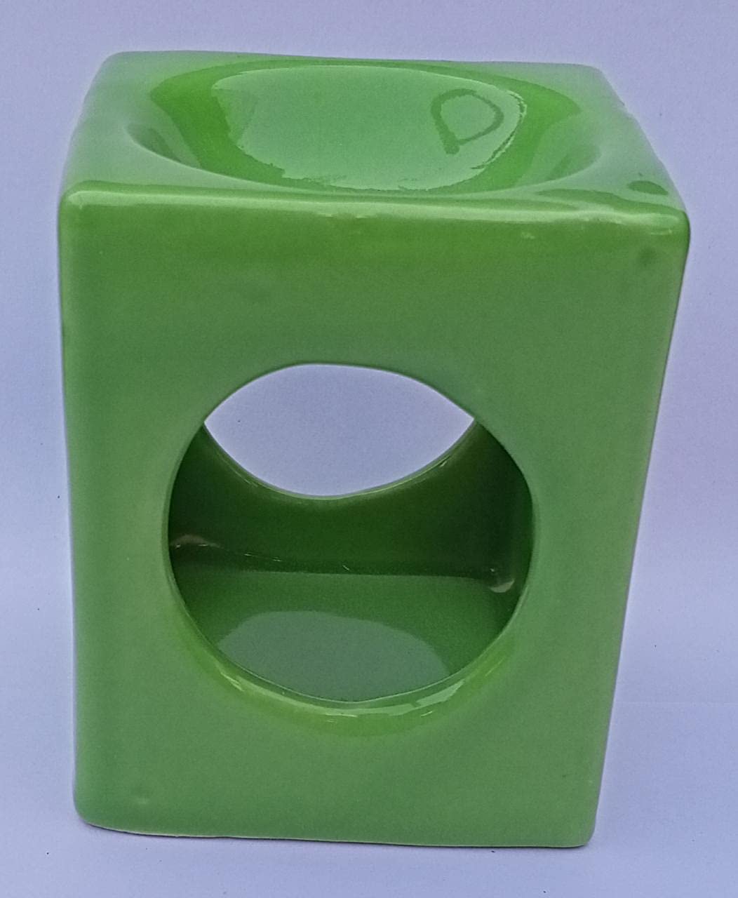 Ceramic Tealight Candle Holder Oil Burner, Essential Oil or Wax Melts Burner, Aromatherapy Aroma Oil Diffuser Furnace Home Decoration Romantic Green