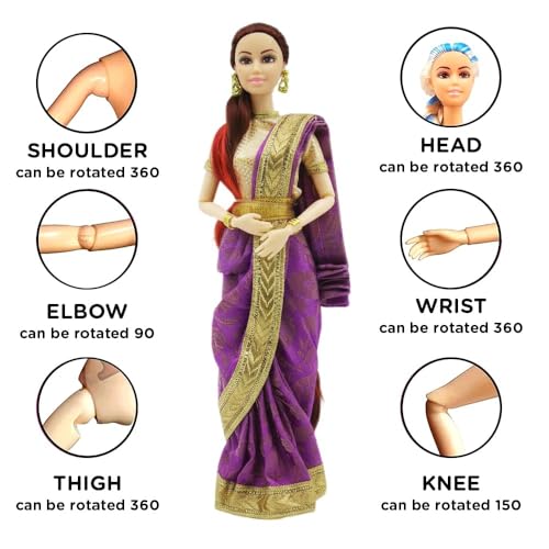 Image of Traditional Doll in Saree for Girls | Made in India Toy | Beautiful Ethnic Gudia| Birthday Present for Kids Aged 3+ Years | Indian Fashion Toys in Premium Packaging Gift Box (C18)
