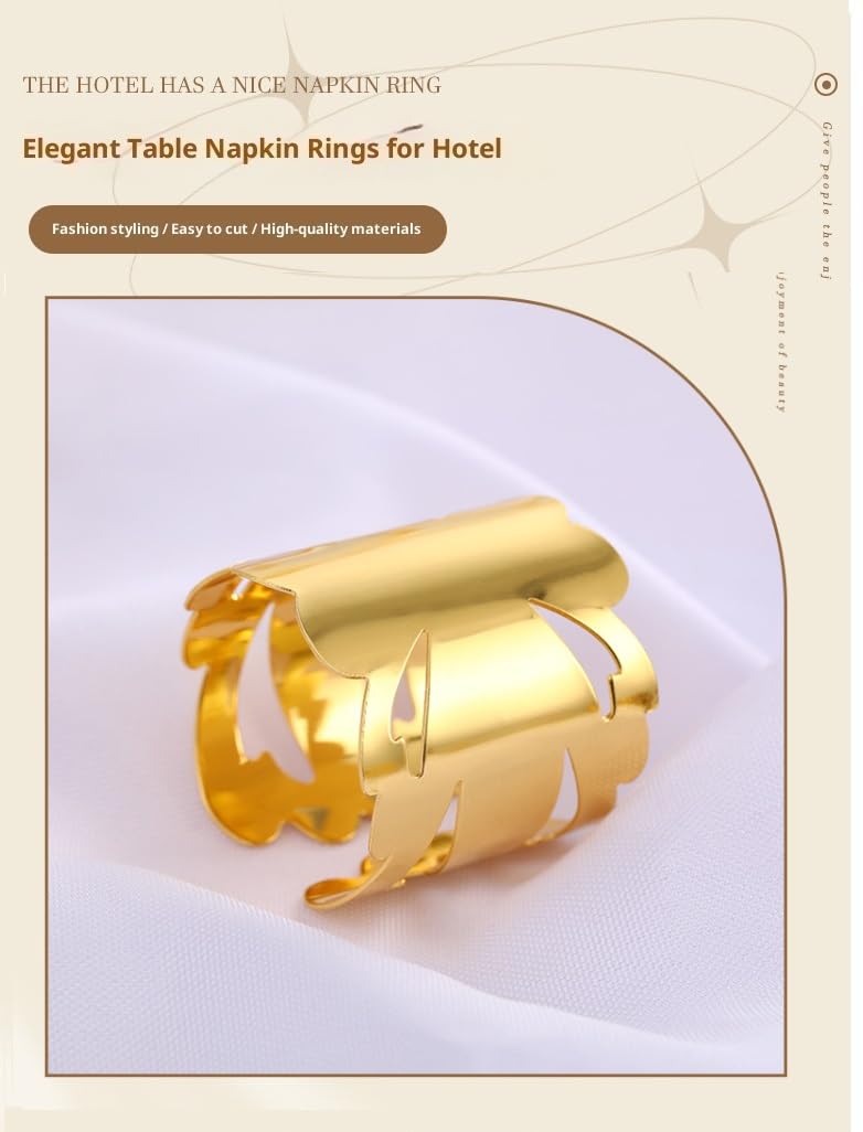 Rondde de Serviette Lotde 50 Rondsde Serviette Creux Et Symétriques Dorés Parfaits pour Les Cadeauxde Mariagede Dîner du Nouvel an Ou Autres Occasions Spécialesa L'Hôtel