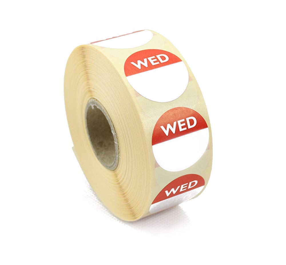 Buy We Can Source It Ltd - Day Dots Food Labels Wednesday (Red) - 1 ...
