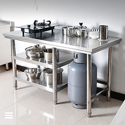 Gewerbliche KüChenwerkbank, Gourmet-Edelstahltisch mit Aufrecht Verstellbaren Beinen, Stabil Tragend Einfacher Und… – Bild 8