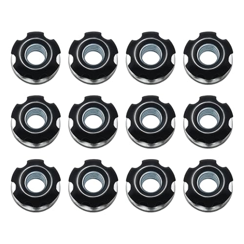 12pcs Metal Threaded Star Type Inserts for 1/2” Round Tubing – Heavy Duty Threaded Tube Inserts for Furniture Legs, Chair Glides, or Metal Pipe End Caps