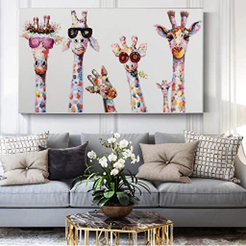 Affiches et impression moderne mur art photo girafe pour salon déco maison