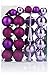 Produktbild COM-FOUR® 47 teiliges Christbaumschmuck Set in Violetttönen - Christbaumkugeln + Christbaumspitze in verschiedenen Größen und Farben (47-teilig - violett)