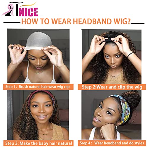 TNICE Parrucca con Fascia Parrucca donna capelli