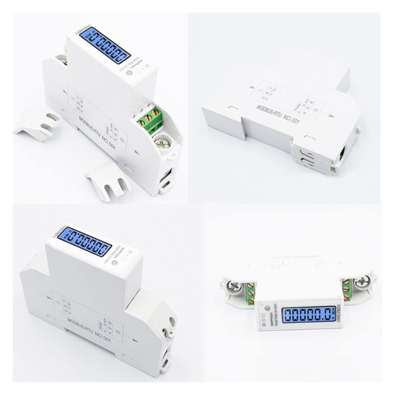 Medidor De Consumo Electrico, 5(100A) Riel DIN monofásico RS485 Modbus-RTU Consumo de energía KWh Watt Meter Medidor de energía, Fácil de Instalar