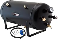 Vixen Horns VXT5000 5 Gallon 8-Port Air Tank Kit - 200 PSI Steel Tank with Pressure Switch, Gauge, Fittings for Train Horns & Suspension