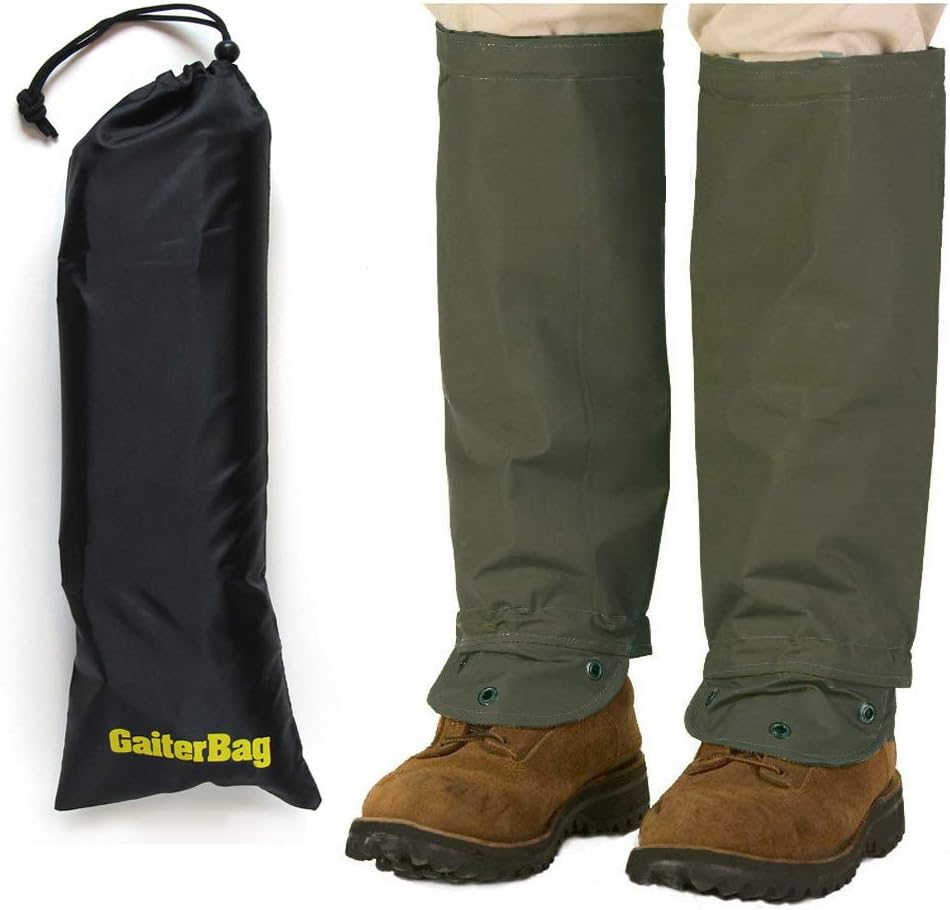 TurtleSkin SnakeArmor Reversible Snake Gaiters (Sage/Sage with Storage Bag, Regular