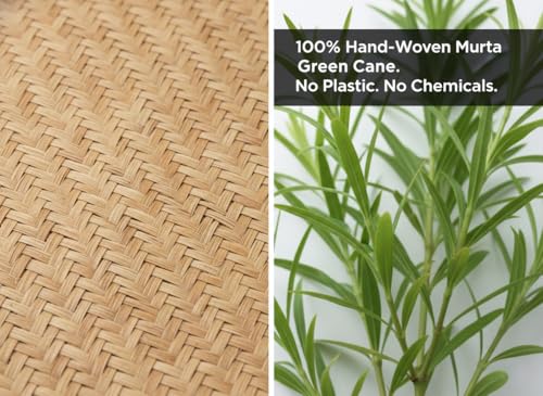 Image of Handmade Sital Pati Mat 1 piece (5.8x7 ft) | Premium Sitalpati Chatai, Natural Sheetal Pati & Bamboo Mats for Floor, Breathable Cane Mats, Rattan Sheet for Summer Comfort & Yoga