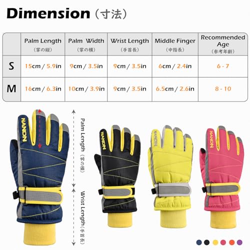 Image of TRIWONDER TRIWONDER Ski Gloves for Kids - Waterproof Snowboard Winter Warm Gloves Thermal Fleece Snow Gloves for Boys Girls (Blue, M (9-14 Years Old))
