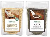 Healthworks Quinoa White Whole Grain Raw Organic (80 Ounces / 5 Pounds) and Chia Seeds Raw (96 Ounce
