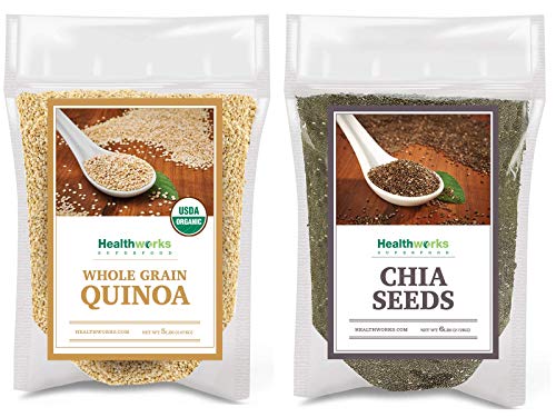 Healthworks Quinoa White Whole Grain Raw Organic (80 Ounces / 5 Pounds) And Chia Seeds Raw (96 Ounce / 6 Pounds) #TOP24