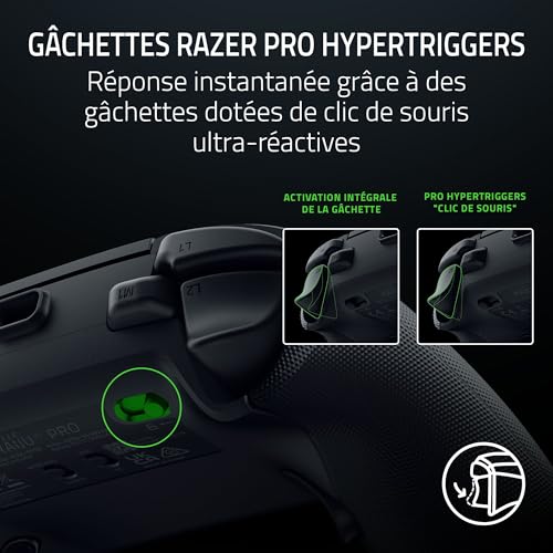 Razer Raiju V3 Pro Manette sans fil pour e sport pour PlayStation 5 et PC 4 boutons amovibles & 2 bumpers à prise en griffe Sticks analogiques TMR Pro HyperTrigger | - vue 5