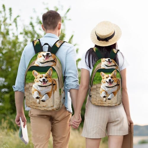 Sac à dos d'ordinateur EdWal imprimé Corgi pour université - 6