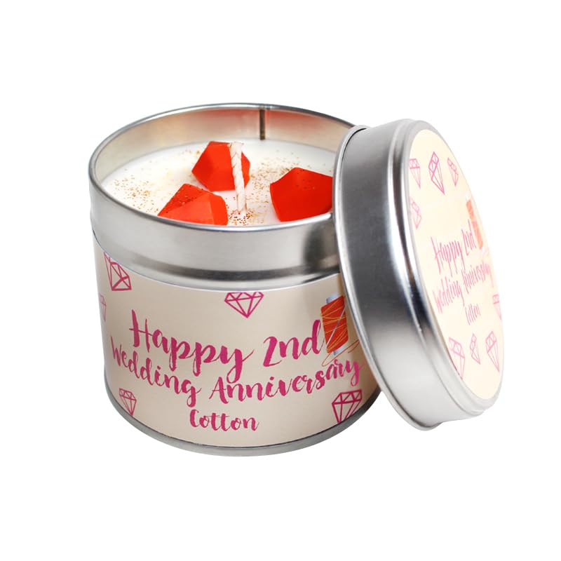 2nd Cotton Wedding Anniversary Candle Tin/SOYA Wax/Handmade to Order Daily (Very Berry)