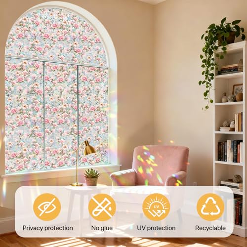 Vinilo decorativo para ventana Pink Magnolia 16.9" x 39.4" miniatura 3
