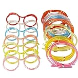 CosTimo Multi Color Straw EyeGlasses Crazy Silly Gifts Drinking Crazy Straws For Kids Party Straws...