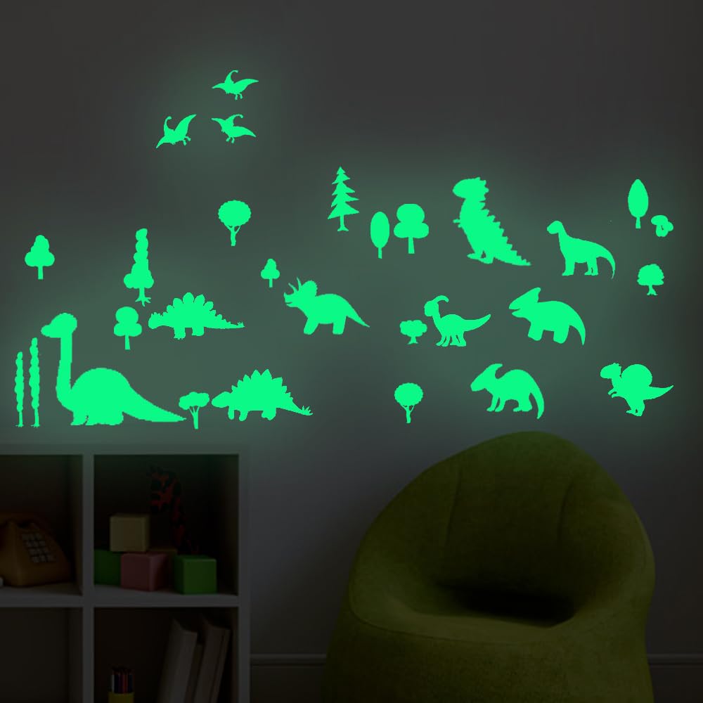 Glow in The Dark Rabbit Wall Decals,24pcs PET Lovely Bunny Wall Stickers for Kids Bunny Wall Decals for Boys and Girls Room Cute Easter Bunny Stickers for Kids