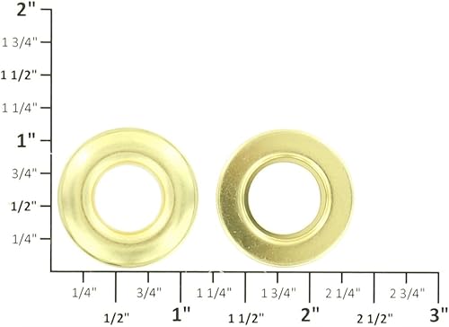 Miniatura 5 de Grommet, Natural Brass, Solid Brass-LL (100 sets per bag), Multiple Sizes