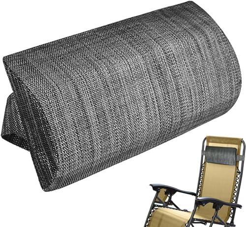 Recliner Headrest Pillow, Head Cushion Soft Lounger Pillows, Removable Headrest Cushion, Outdoor Chaise Lounge Head Pillow, for Chairs Recliners Armchairs (Black Grey)