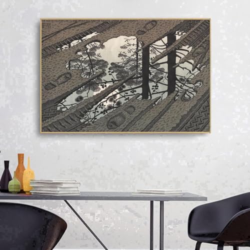 Beroemde M.C. Escher Posters M.C. Escher Prenten《Plas》Kunst aan de muur M.C. Escher Canvas Schilderij M.C. Escher Foto's Voor Woonkamer Decor 60x80cm Geen Lijst - Afbeelding 3